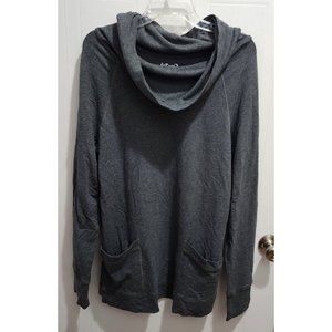Half Moon by Modern Movement Women's Long Sleeve Cowl Neck Sweatshirt Gray Sz L